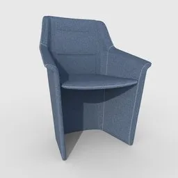 Office Armchair Blue Fabric