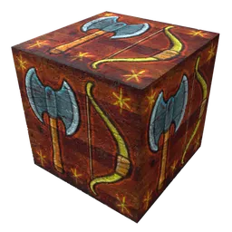 "Medieval Box Asset featuring PBR Seamless Tile texture for Blender 3D - perfect for historical visual projects or medieval-themed video games. Customize the texture with advanced group configuration and unique shader node for unparalleled control and detail."