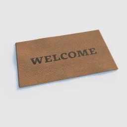 "Welcome Mat - High-quality 3D model for Blender 3D. This realistic doormat features the inscription 'Welcome' with tonal topstitching and a rough surface created by a normal map. Ideal for adding a touch of realism to your architectural visualizations or game environments."