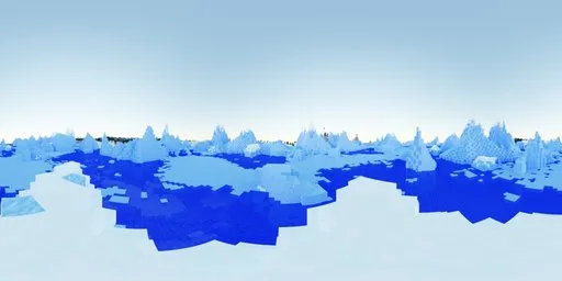 12K resolution Minecraft Snow Biome panoramic HDR for scene lighting