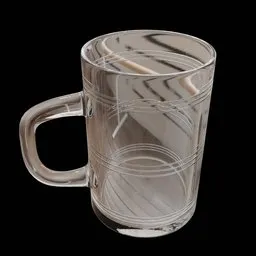 Detailed 3D rendering of a transparent Persian design glass with intricate patterns, ideal for Blender decoration projects.