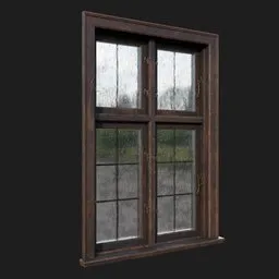 Rustic Vintage Wooden Window Double Pane