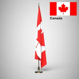 Canada Ceremonial flag on stand