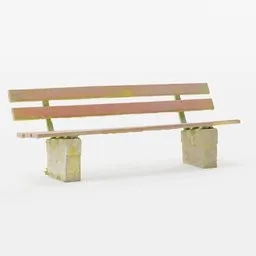 Realistic 3D model of a weathered park bench with high-quality textures, optimized for Blender rendering.