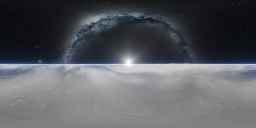 Sci-Fi Above Alien Planet Space