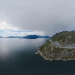 Aerial Landscape & Ocean Cloudy 17k