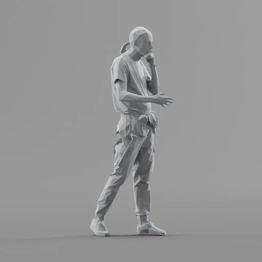 Lowpoly Construction Worker Walking