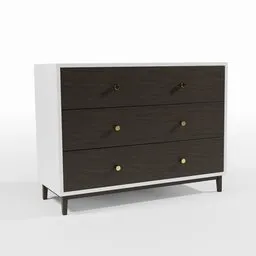 High-poly 3D model of a modern chest of drawers with 4K textures, optimized for Blender rendering.