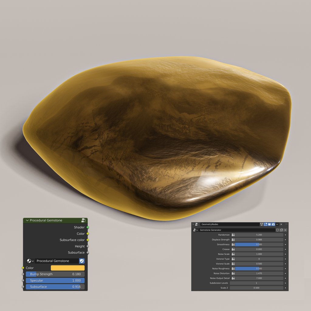 BlenderKit Download the Procedural Gemstone Generator model