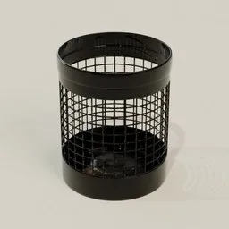 Modern Black Mesh Wastebasket