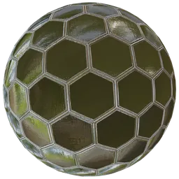 Mossy Hexagonal Metal Frames