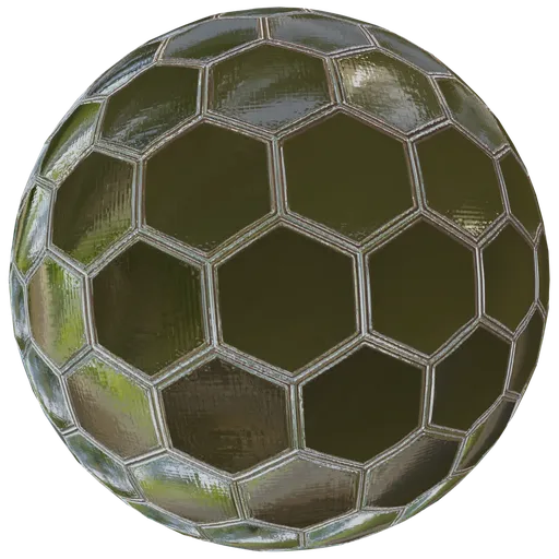 Mossy Hexagonal Metal Frames