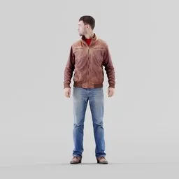 Guy in leather jacket