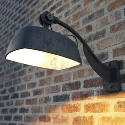 High-quality 3D Blender model of an old-style street wall lamp with adjustable light settings and lampshade angle, perfect for cityscapes.