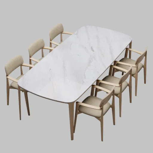 Juntoo Curvo Dining Set Artle Chairs