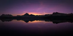 Purple Twilight Sunset Landscape