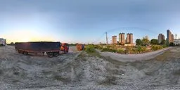 Gravel road Truck Sunset