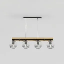 Industrial wood and steel ceiling light