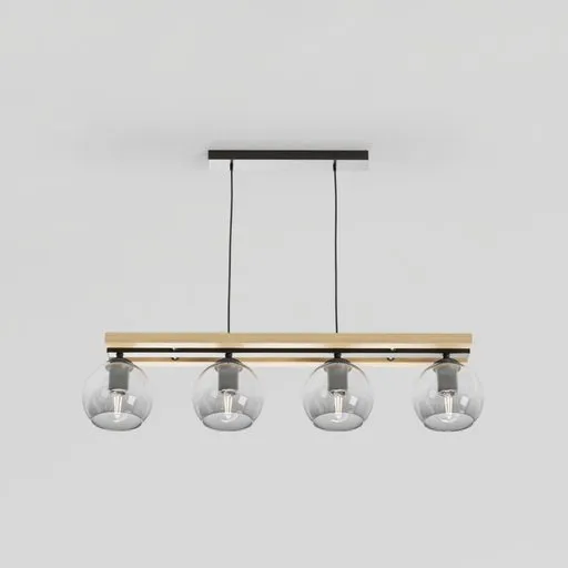 Industrial wood and steel ceiling light