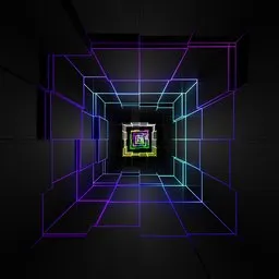 Neon Extruded Cube Tunnel Loop