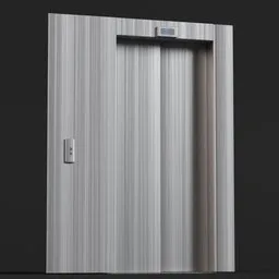 "Get access to an ultra-realistic Elevator Steel Door 3D model for Blender 3D, complete with metal frame, buttons, and door opener. This detailed and rigid stock photo is perfect for any cinematic project or SCP-themed illustration. Lift your work upwards with Charles Fremont Conner's masterpiece."