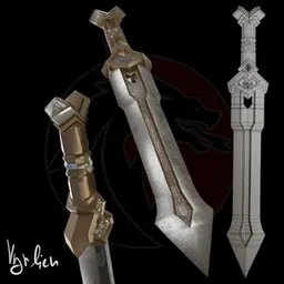 Detailed 3D rendering of a fantasy sword inspired by the Hobbit saga, suitable for Blender enthusiasts and 3D artists.