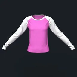 Pink and White Long Sleeve Raglan Shirt