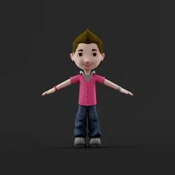 Stylized Young Boy Rigged