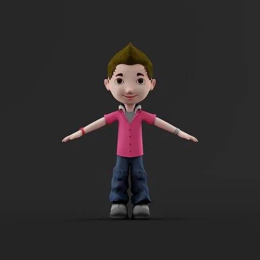 Stylized Young Boy Rigged