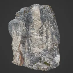 Realistic textured 3D rock model, ideal for Blender environment design, showcasing detailed low poly surfaces.