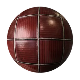 High-resolution PBR glossy red tile texture with realistic smears and displacement for 3D modeling.