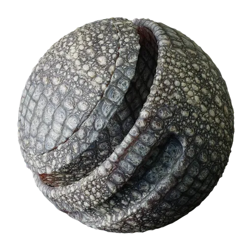 High-resolution seamless 2K PBR crocodile skin texture for 3D Blender materials with realistic reptilian scale details.
