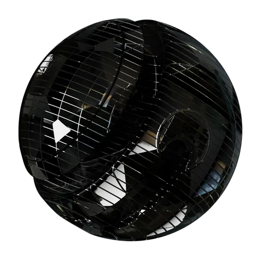 High-resolution PBR metal material with geometric dark metallic design for Blender 3D texture mapping.
