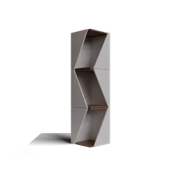 Detailed wooden cabinet 3D model with shelves, ideal for interior design in Blender 3D visualization.