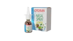 Detailed 3D rendering of a nasal spray bottle with packaging, ideal for Blender 3D pharmacy-related projects.