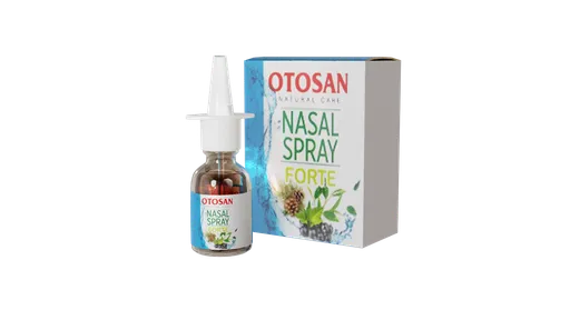 Detailed 3D rendering of a nasal spray bottle with packaging, ideal for Blender 3D pharmacy-related projects.