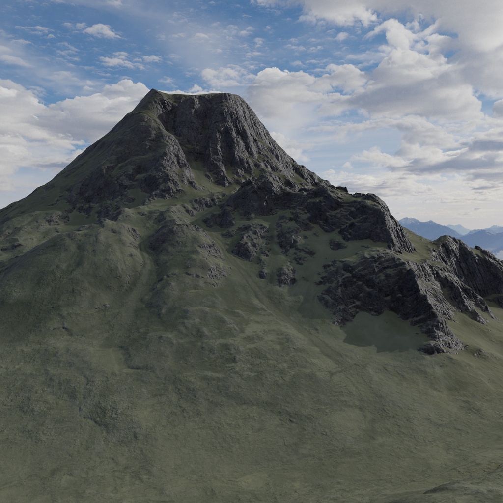 BlenderKit | Download the Volcano Mountain Terrain model