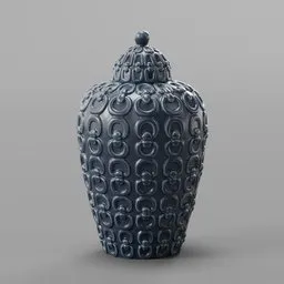 Chain Texture Ceramic Jar