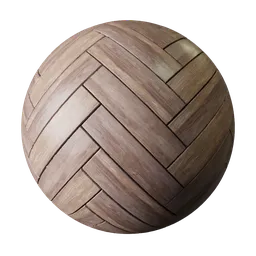 High-resolution parquet PBR material for 3D Blender, seamless tiling texture with realistic displacement detail.