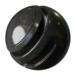 High-quality PBR black and gold marble material with customizable features for Blender 3D rendering.