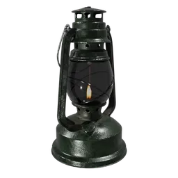 Detailed 3D oil lamp model with textured surface, suitable for Blender, gaming, and design projects.