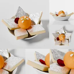 Kajukatli mini plate with ladoo