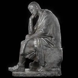 statue of Steel Seated philosopher