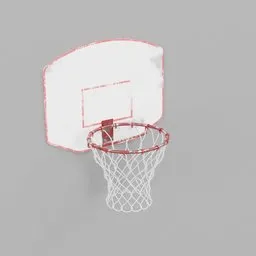 Detailed 3D rendering of a streetball-style basketball hoop, optimized for Blender, suitable for urban sports scenes.
