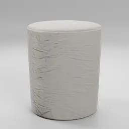 Realistic beige pouf 3D model with textured fabric for versatile home decor, compatible with Blender 3D rendering.