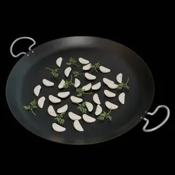 Frying Pan with Garlic