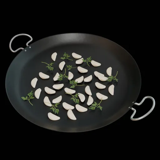 Frying Pan with Garlic