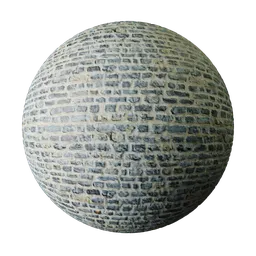 2K PBR cobblestone texture for Blender 3D, with detailed tiling and displacement for realistic paths and roads.