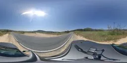 360-degree HDR panorama of Australian outback road for realistic lighting in 3D scenes