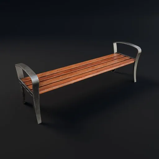 Modern Wooden Park Bench